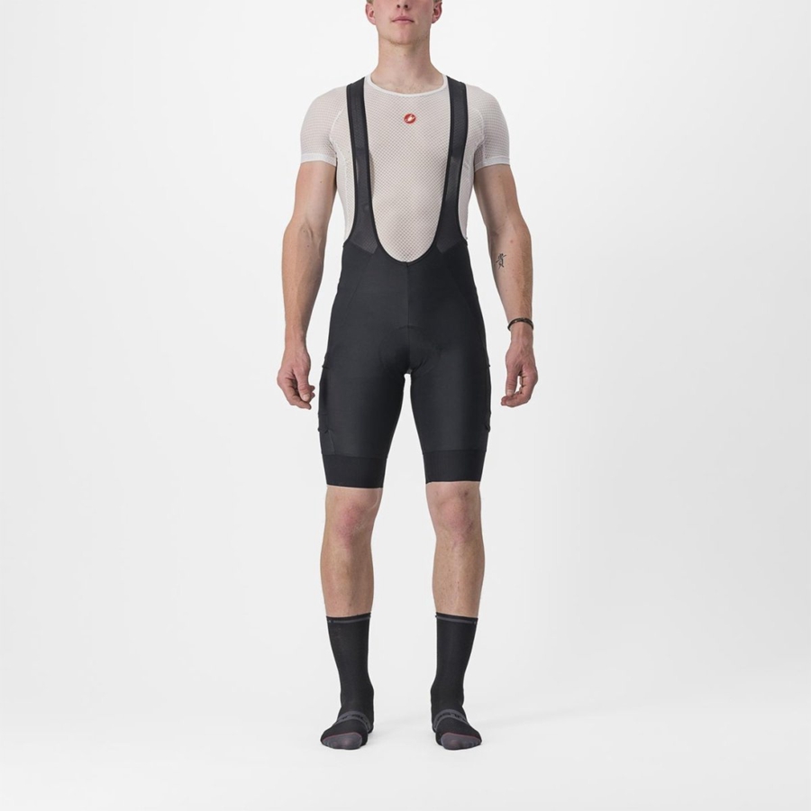 Men Castelli UNLIMITED CARGO Bib Shorts Black | BFS-509178