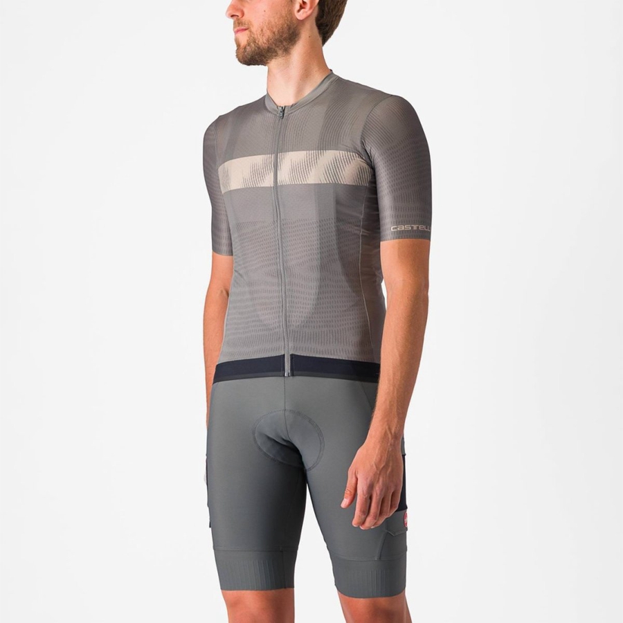 Men Castelli UNLIMITED ENDURANCE Jersey Grey | EXB-392451