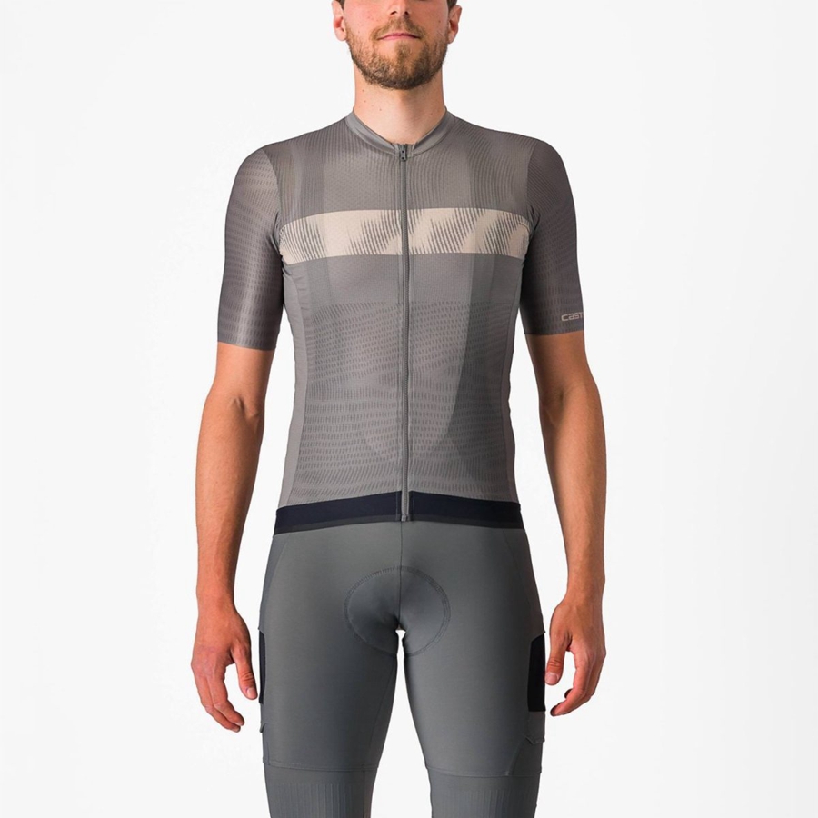 Men Castelli UNLIMITED ENDURANCE Jersey Grey | EXB-392451