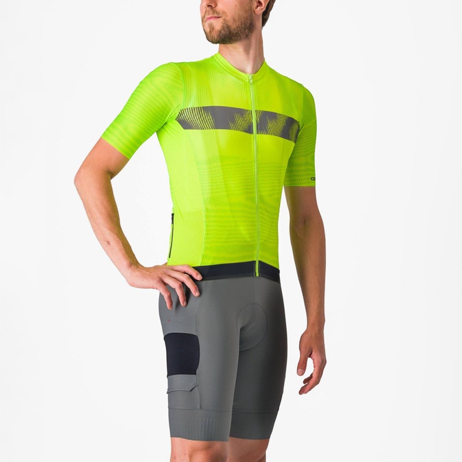 Men Castelli UNLIMITED ENDURANCE Jersey Light Green / Dark Grey | MQR-279143