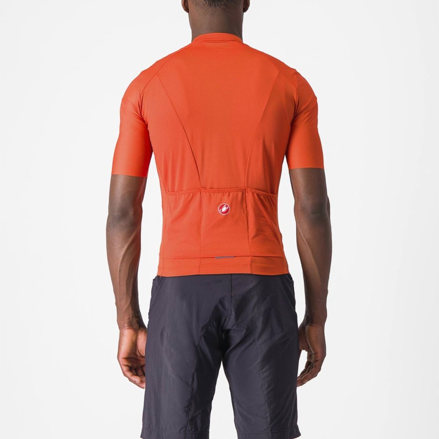 Men Castelli UNLIMITED ENTRATA 2 Jersey Orange Red / Grey | RSJ-468503