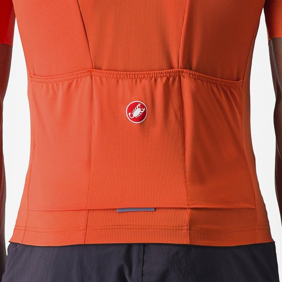 Men Castelli UNLIMITED ENTRATA 2 Jersey Orange Red / Grey | RSJ-468503