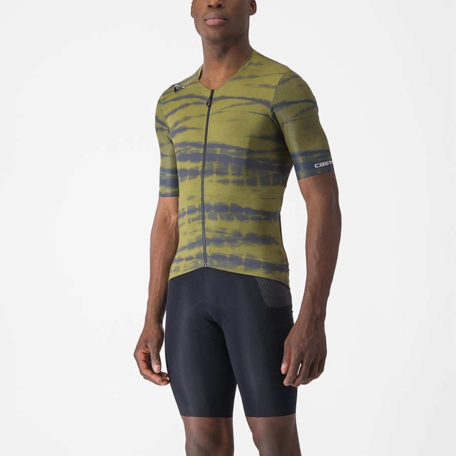 Men Castelli UNLIMITED PRO Jersey Olive | GHB-217095