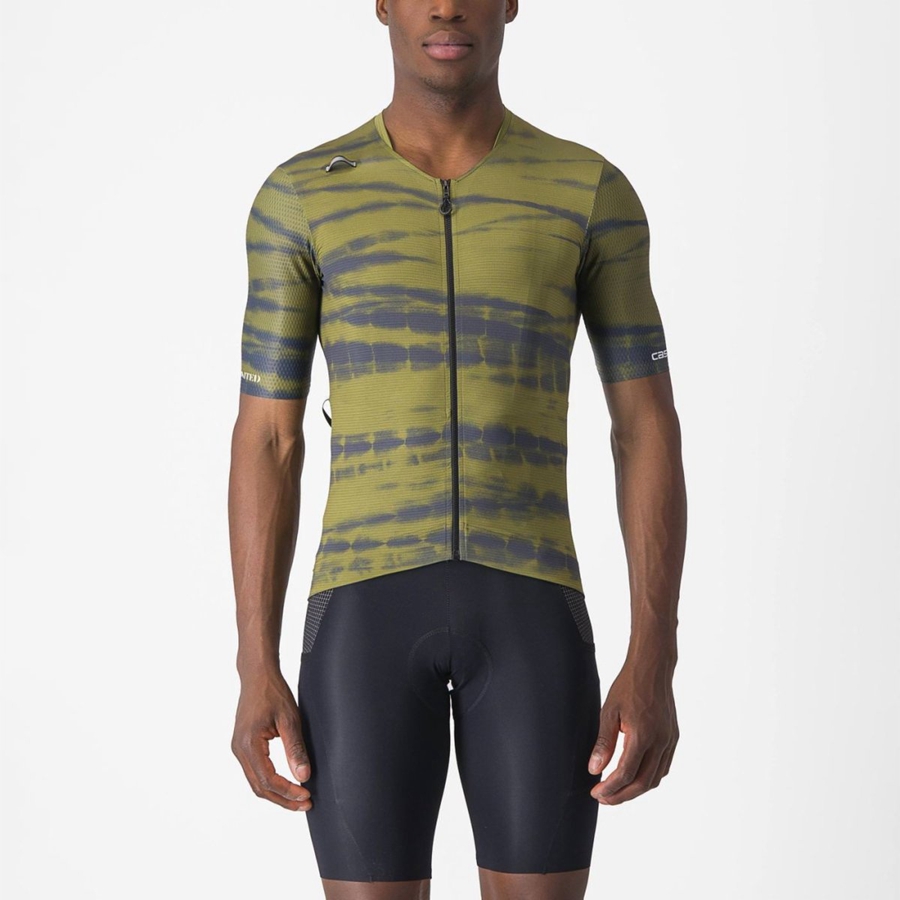 Men Castelli UNLIMITED PRO Jersey Olive | GHB-217095