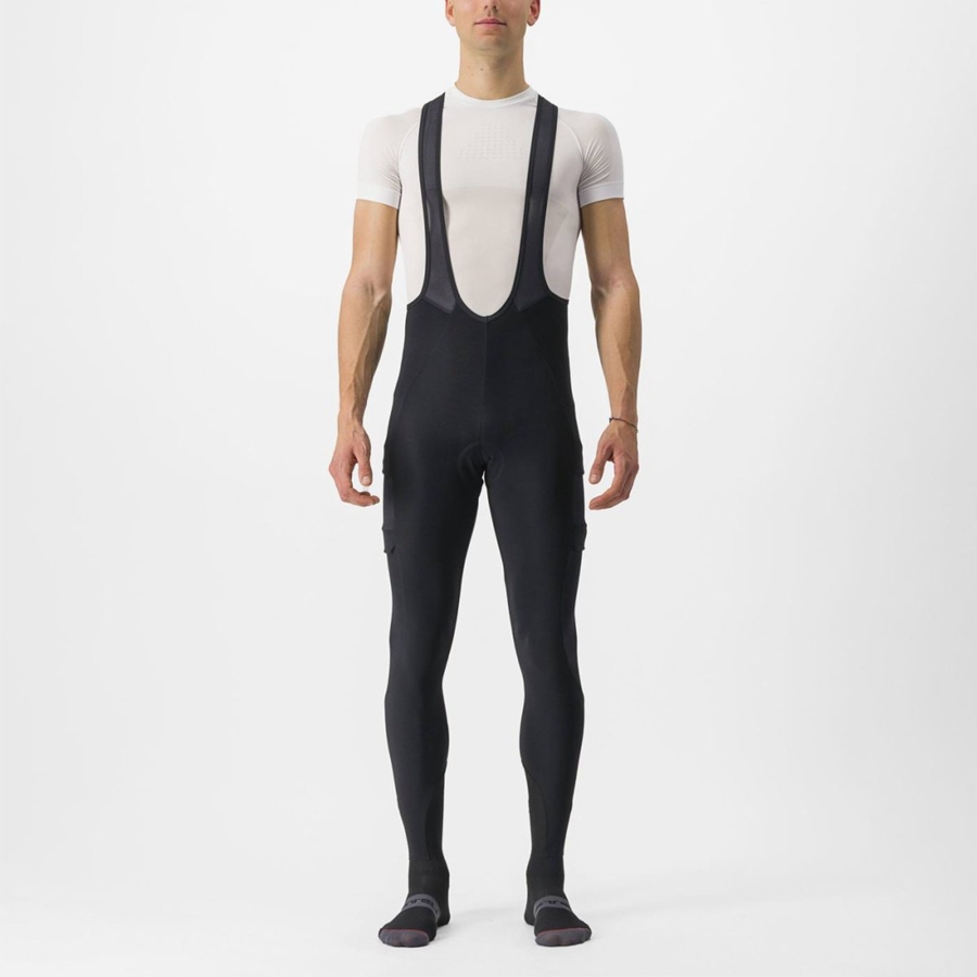 Men Castelli UNLIMITED TRAIL Bib Tights Black | FHO-902356