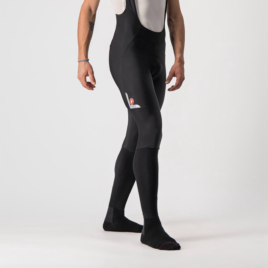 Men Castelli VELOCISSIMO 5 Bib Tights Black / Silver | NUC-201639