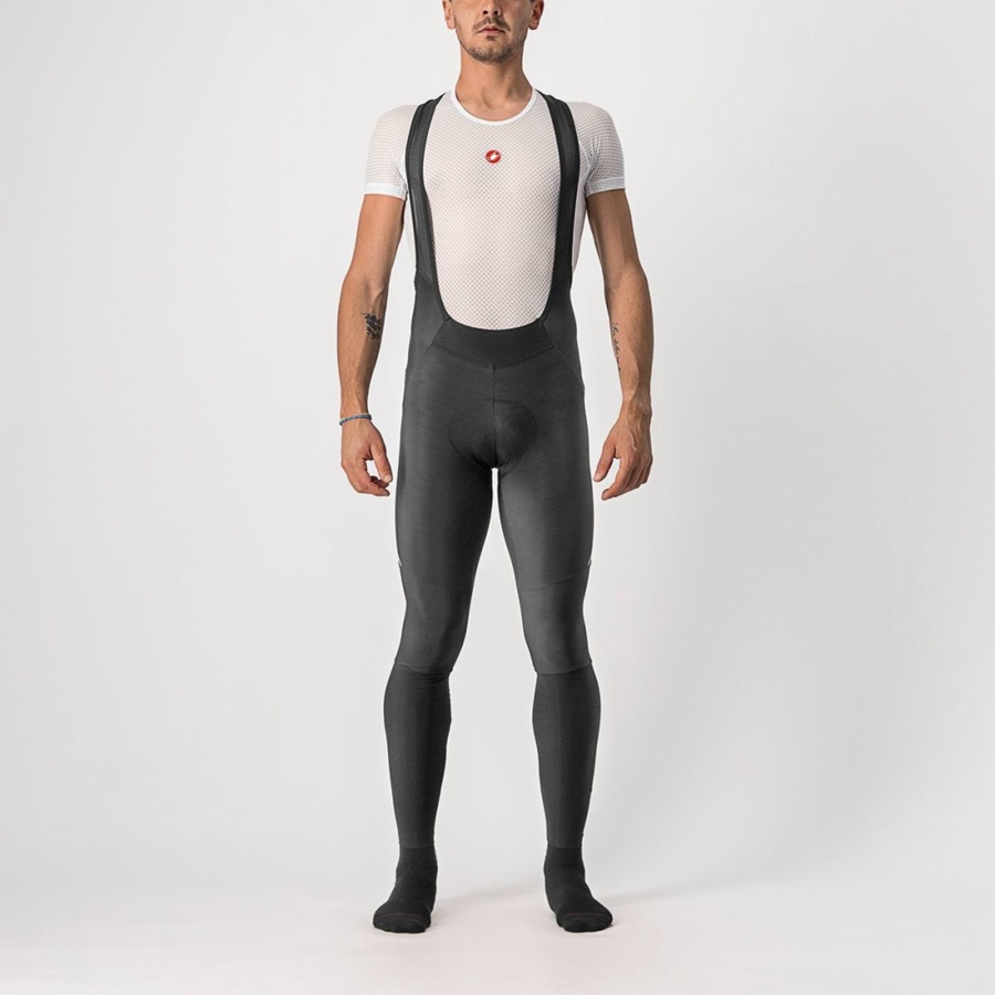 Men Castelli VELOCISSIMO 5 Bib Tights Black / Silver | NUC-201639