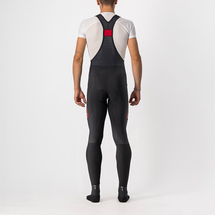 Men Castelli VELOCISSIMO 5 Bib Tights Black / Red | LMG-247059