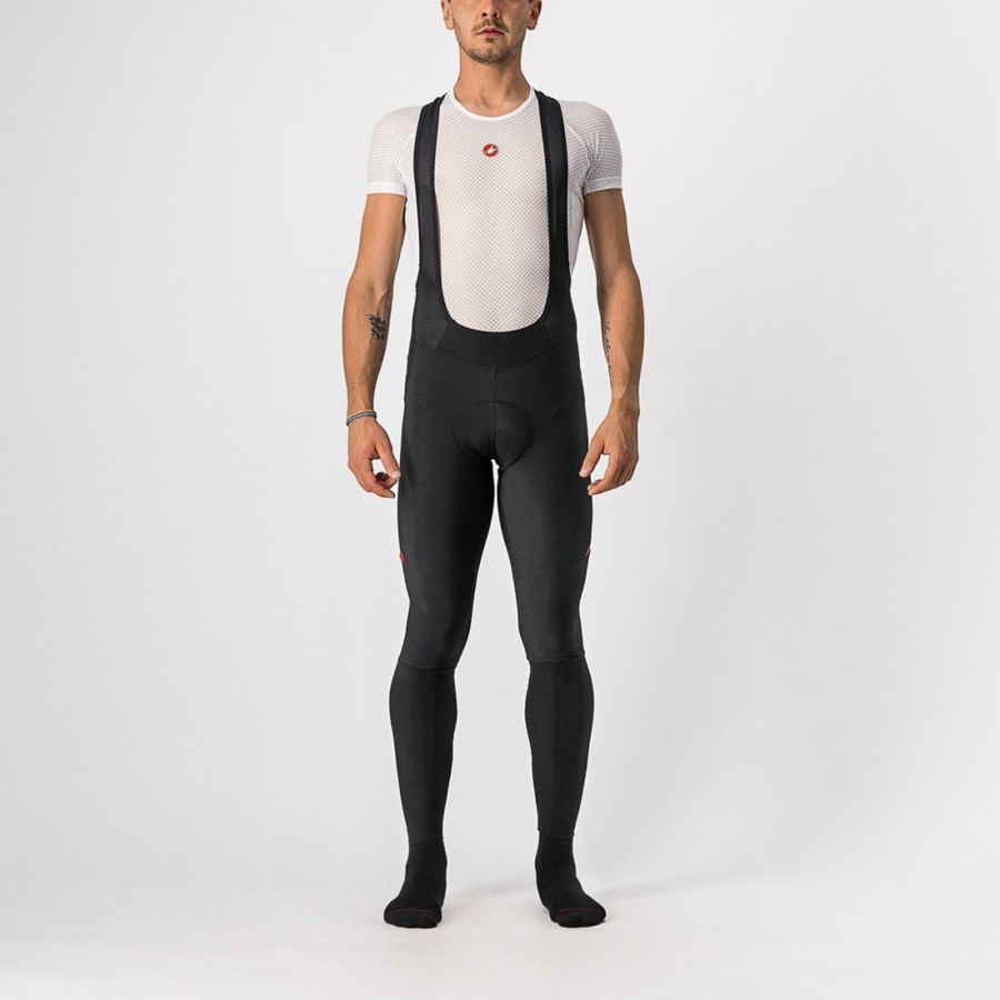 Men Castelli VELOCISSIMO 5 Bib Tights Black / Red | LMG-247059