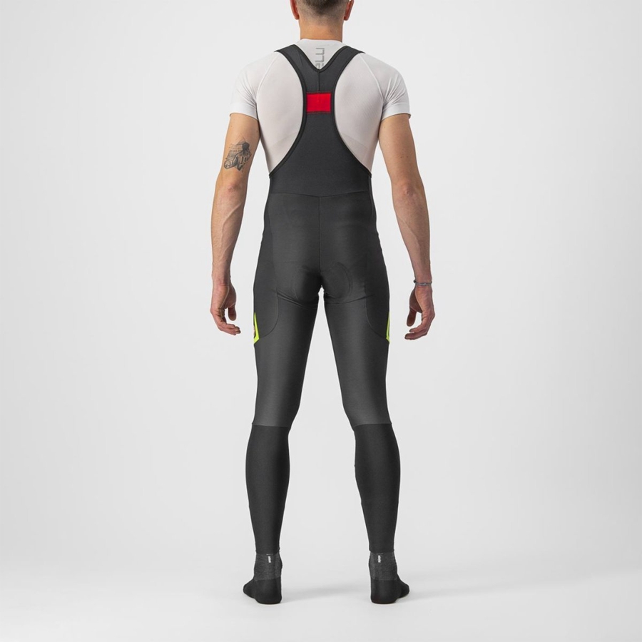 Men Castelli VELOCISSIMO 5 Bib Tights Black / Light Green | MGR-570643