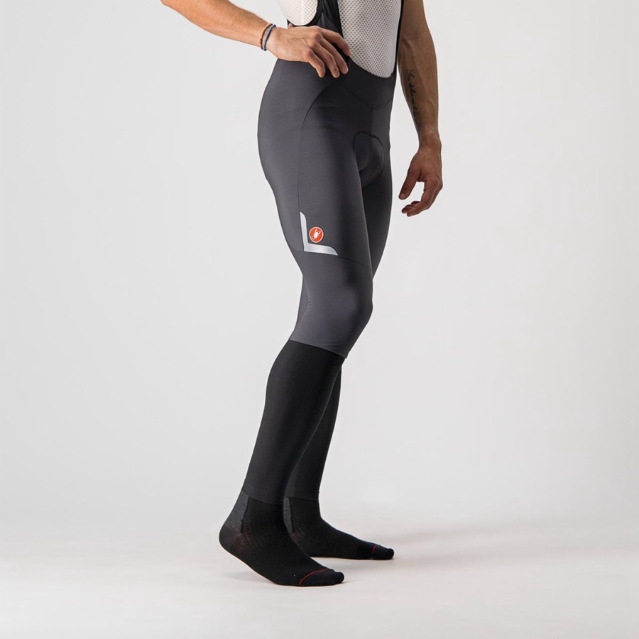 Men Castelli VELOCISSIMO 5 Bib Tights Dark Grey / Silver | WNK-436957