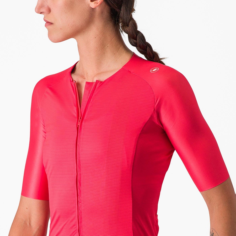 Women Castelli AERO PRO 7.0 W Jersey Red | KON-197248