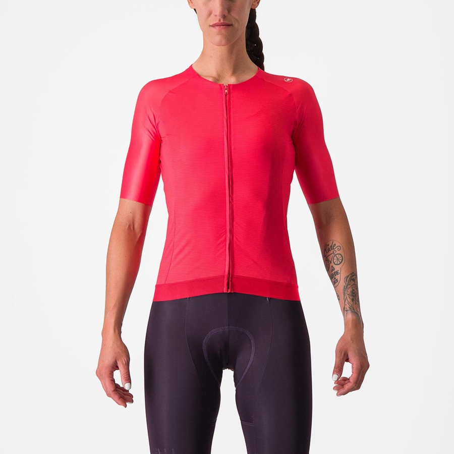 Women Castelli AERO PRO 7.0 W Jersey Red | KON-197248