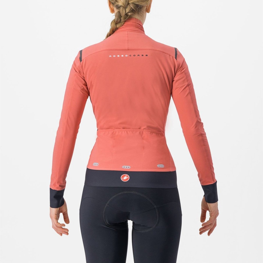 Women Castelli ALPHA FLIGHT ROS W Jackets Red / Black / Black | UOX-019627