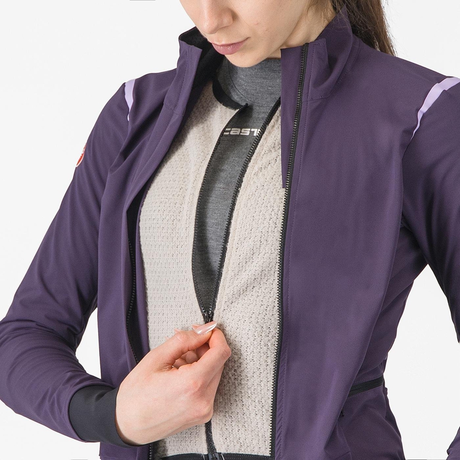 Women Castelli ALPHA FLIGHT ROS W Jackets Purple | JZY-108469