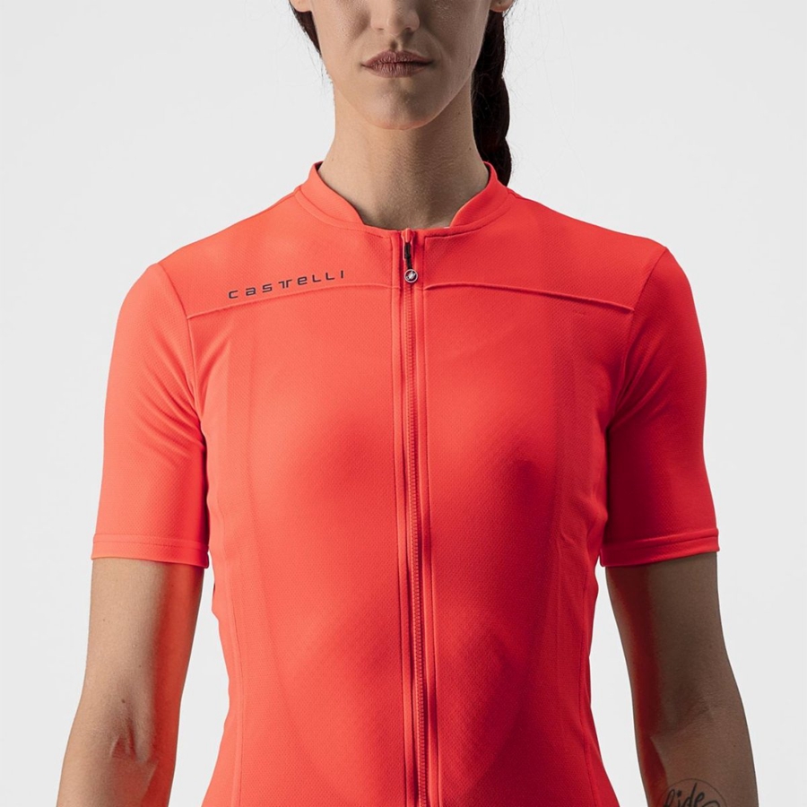 Women Castelli ANIMA 3 Jersey Pink / Dark Grey Blue | LOR-635012