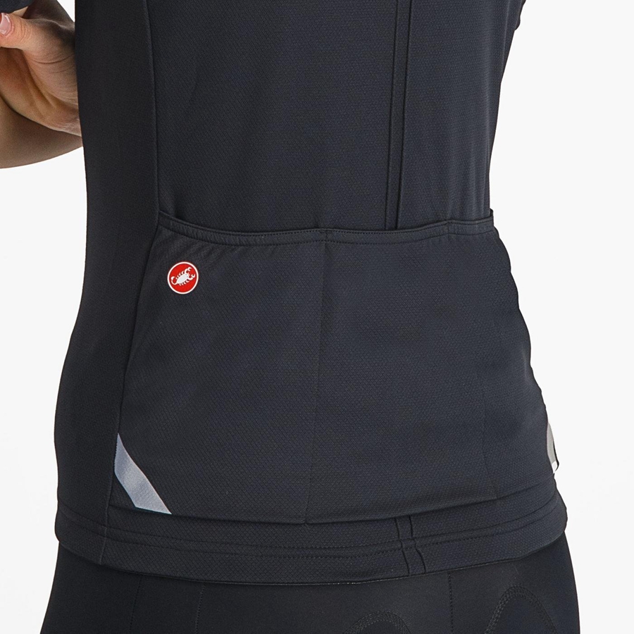 Women Castelli ANIMA 4 Jersey Black | TEB-836517