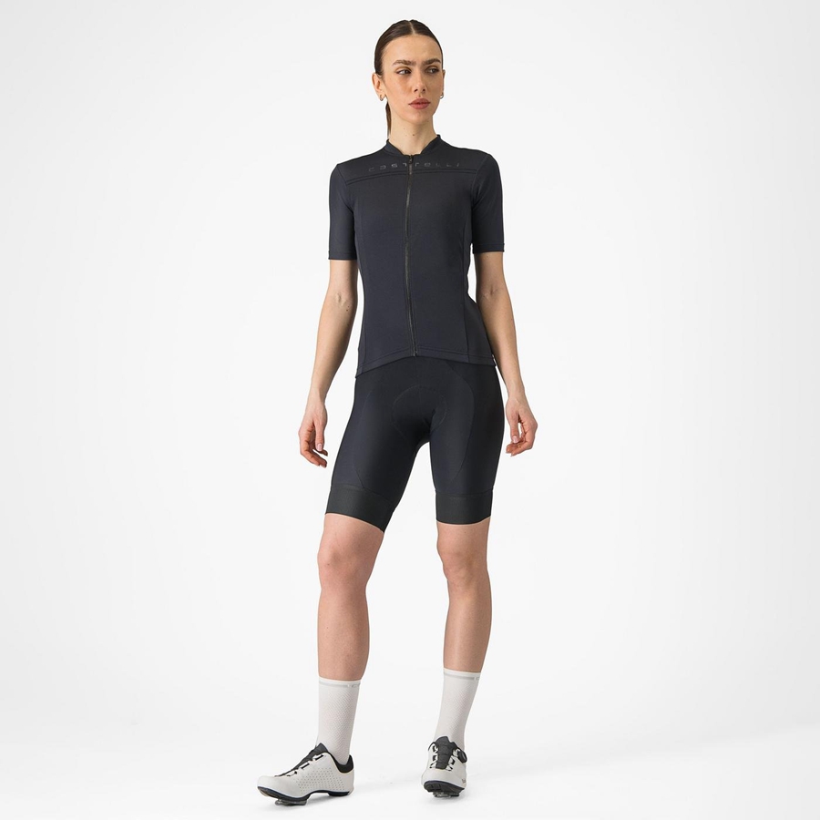 Women Castelli ANIMA 4 Jersey Black | TEB-836517