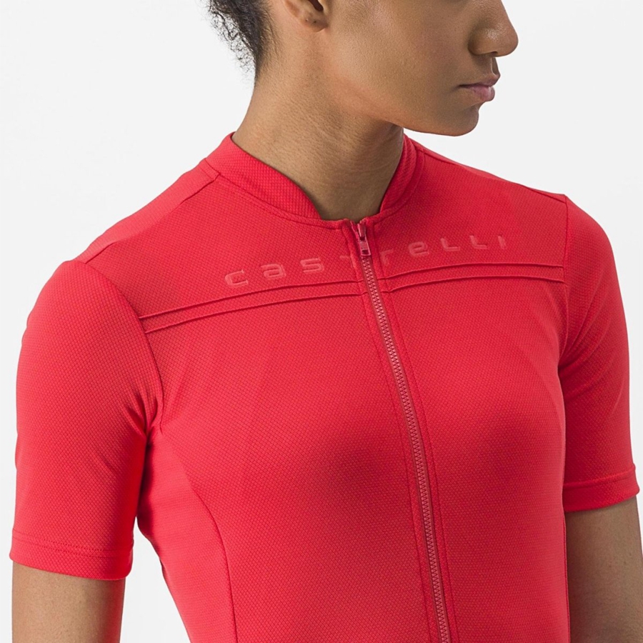 Women Castelli ANIMA 4 Jersey Red | RUJ-531896