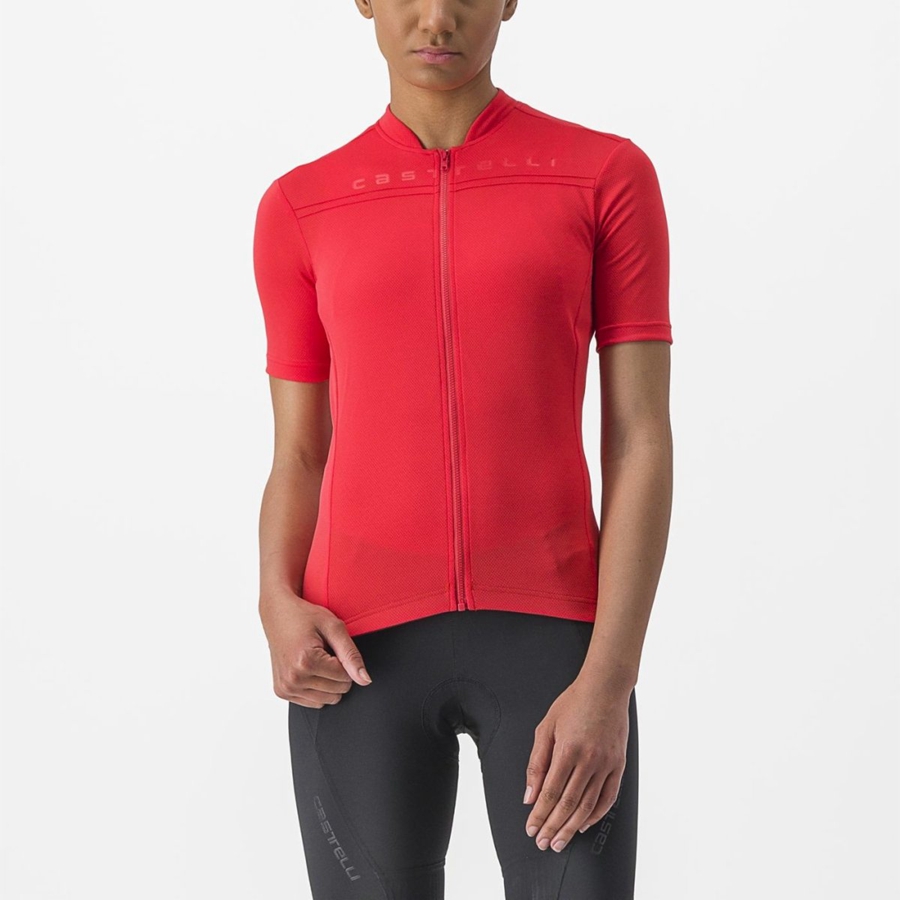 Women Castelli ANIMA 4 Jersey Red | RUJ-531896