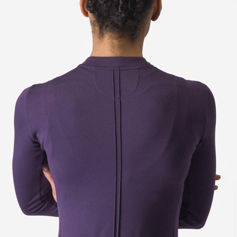 Women Castelli ANIMA 4 LONG SLEEVE Jersey Purple | EGP-652790