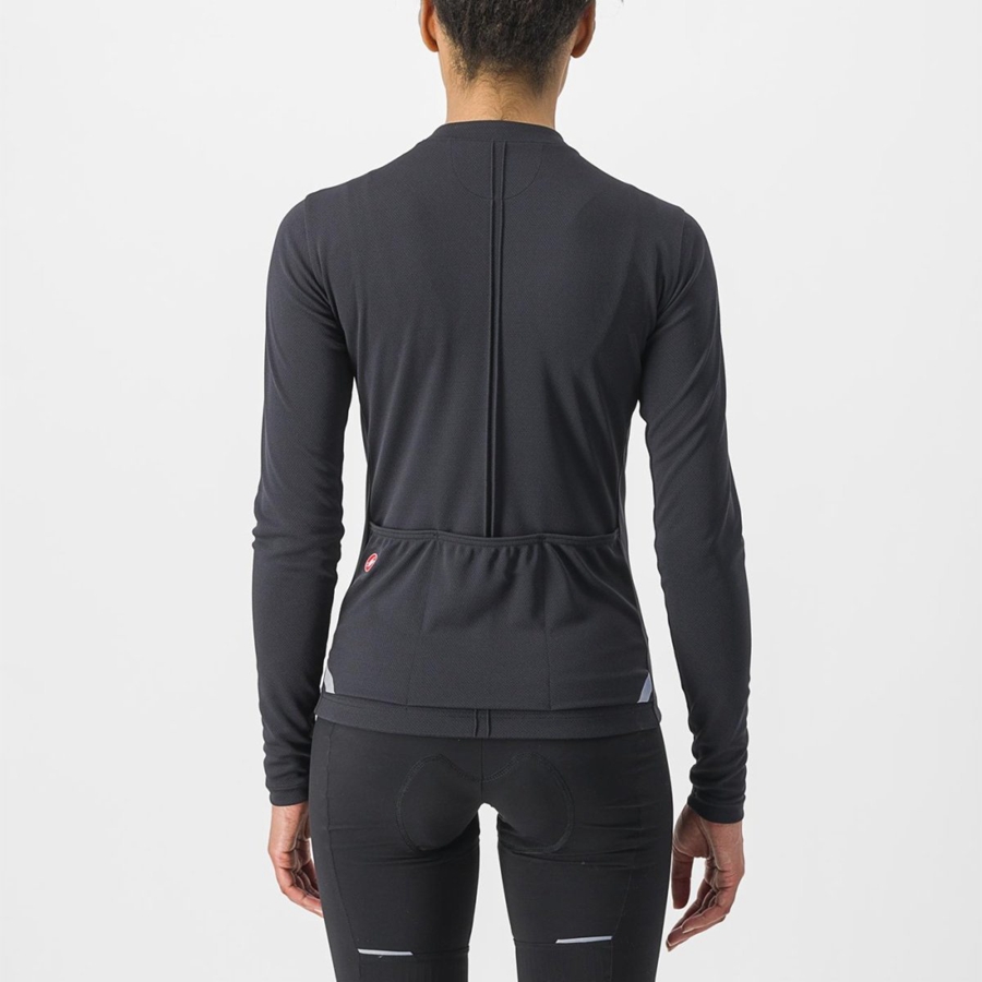 Women Castelli ANIMA 4 LONG SLEEVE Jersey Black | RGJ-248970