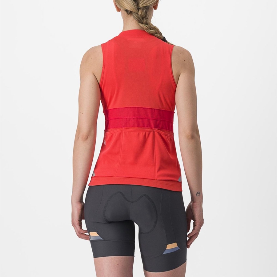 Women Castelli ANIMA 4 SLEEVELESS Jersey Orange | DUF-389745