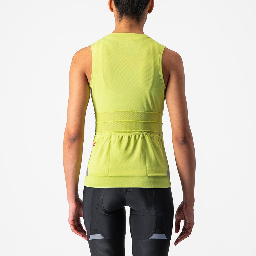 Women Castelli ANIMA 4 SLEEVELESS Jersey Light Green | SHW-962145