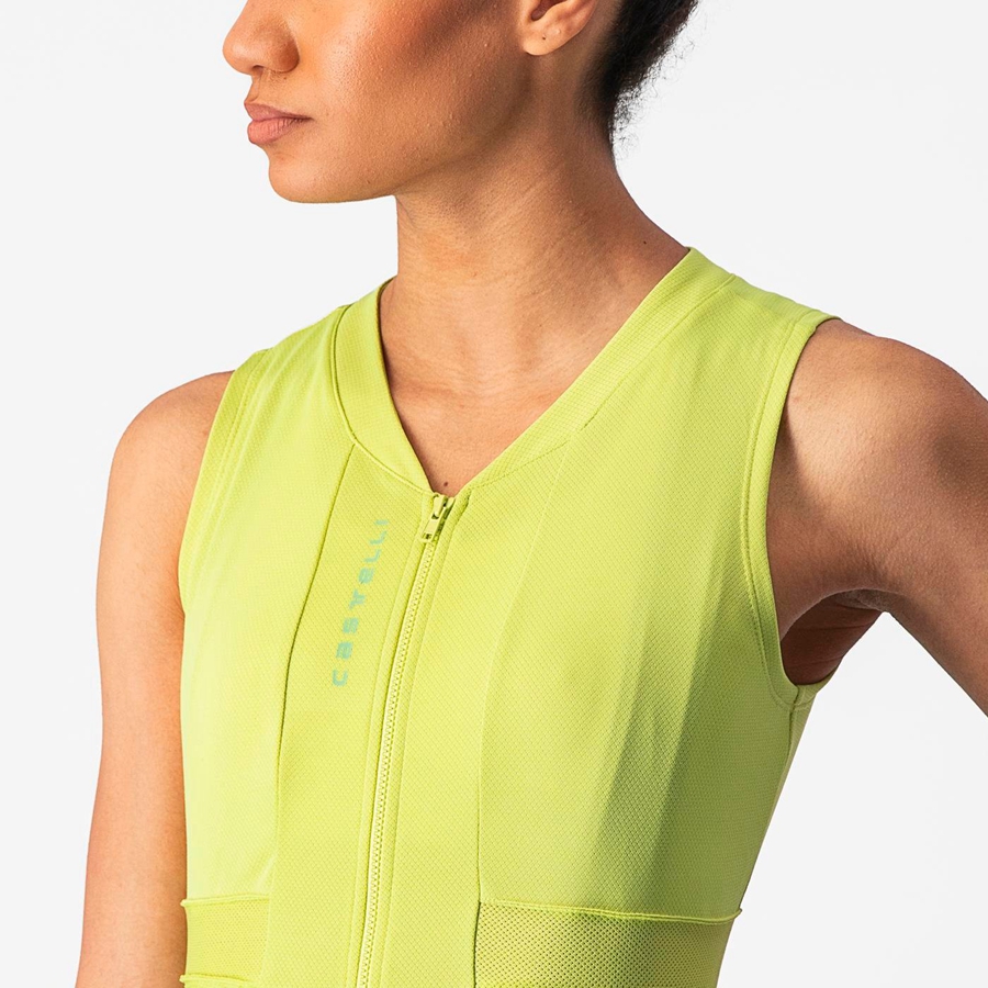 Women Castelli ANIMA 4 SLEEVELESS Jersey Light Green | SHW-962145