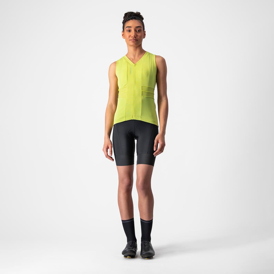 Women Castelli ANIMA 4 SLEEVELESS Jersey Light Green | SHW-962145