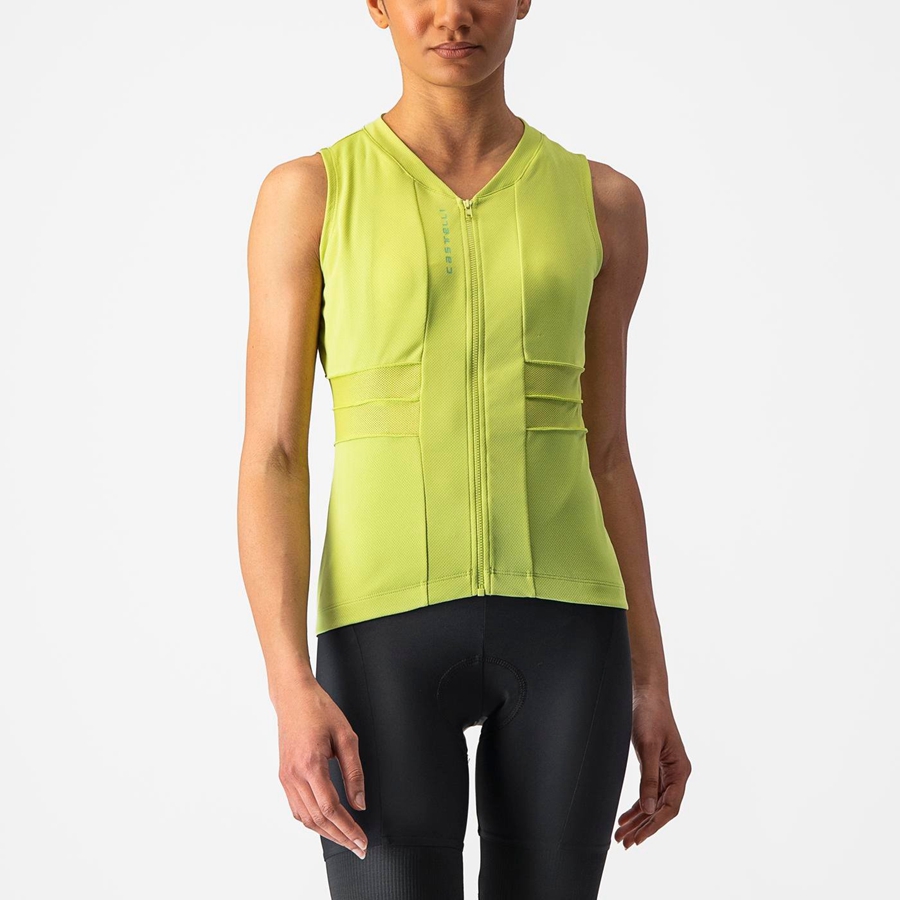 Women Castelli ANIMA 4 SLEEVELESS Jersey Light Green | SHW-962145