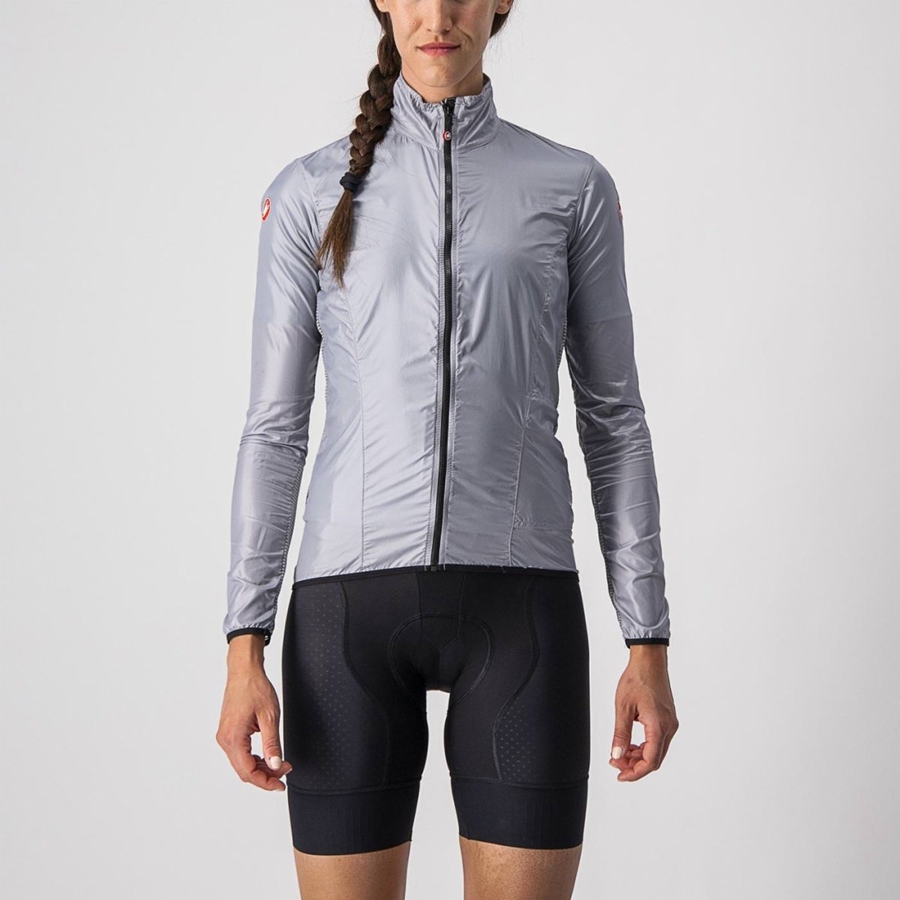 Women Castelli ARIA SHELL W Protection Silver Grey | XTS-748396