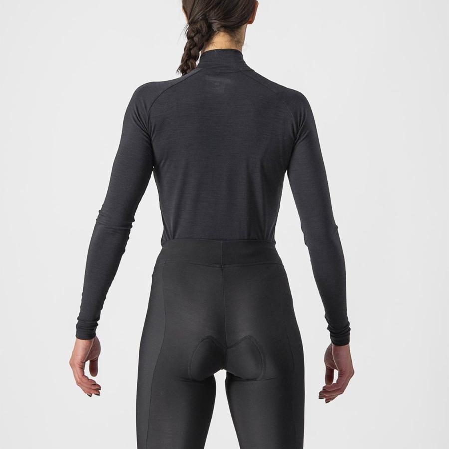 Women Castelli BANDITO WOOL W LS Base Layer Black | ABZ-274098