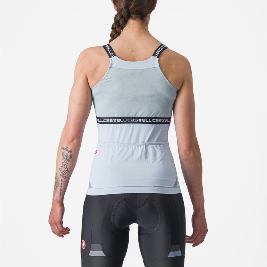 Women Castelli BAVETTE TOP Jersey Blue / Dark Grey Blue | QUV-846135