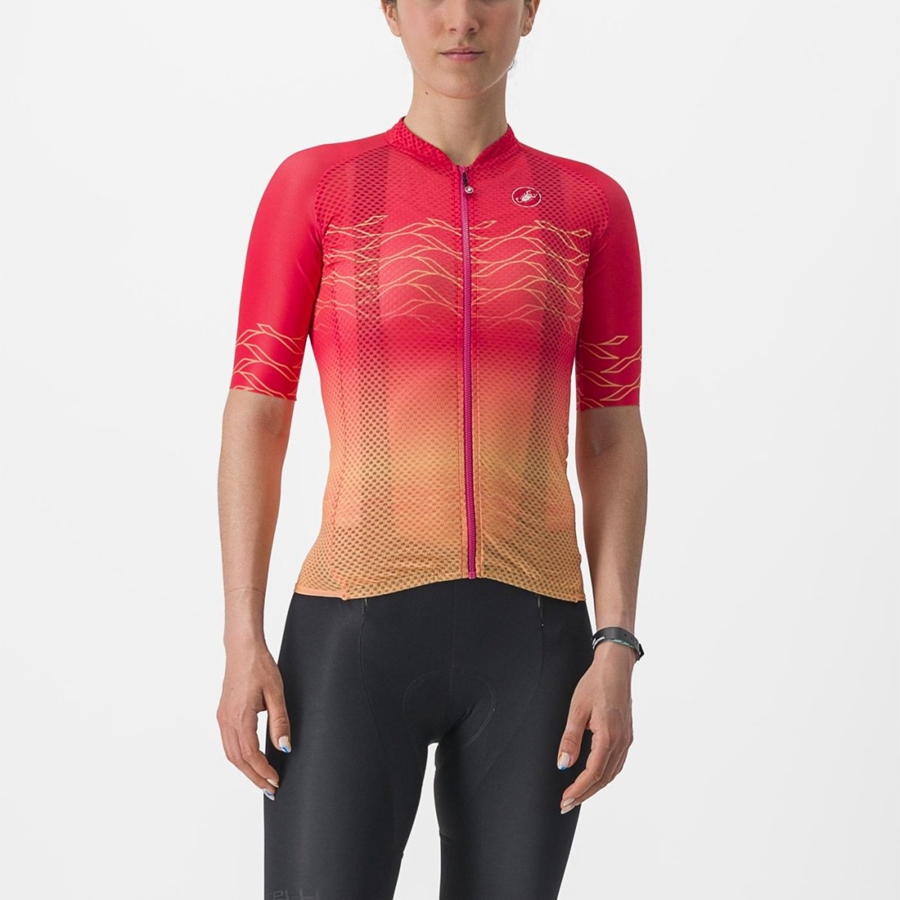 Women Castelli CLIMBER\'S 2.0 W Jersey Orange | YXJ-178954