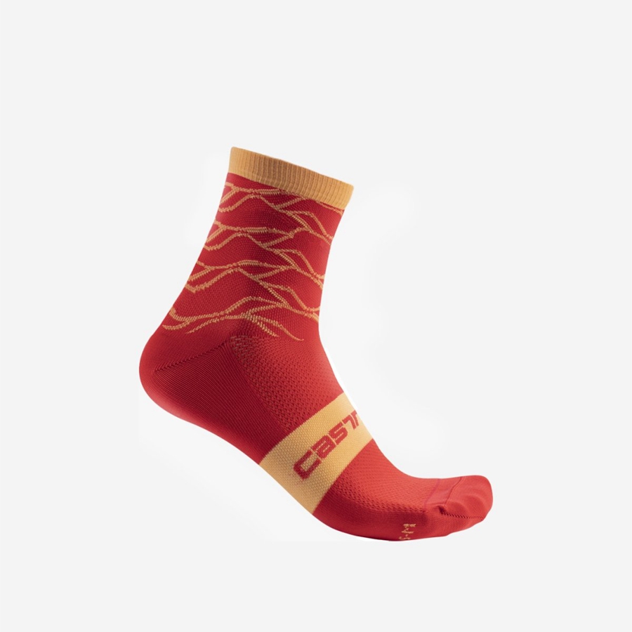 Women Castelli CLIMBER\'S 3.0 12 CM Socks Orange | ZRK-549081