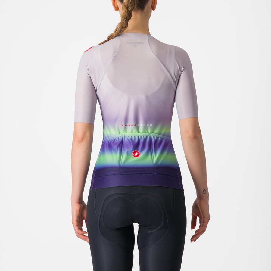 Women Castelli CLIMBER'S 4.0 W Jersey Purple White / Green / Dark Purple | DSN-273659