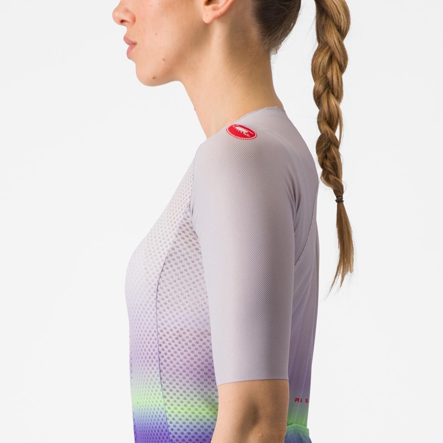 Women Castelli CLIMBER'S 4.0 W Jersey Purple White / Green / Dark Purple | DSN-273659