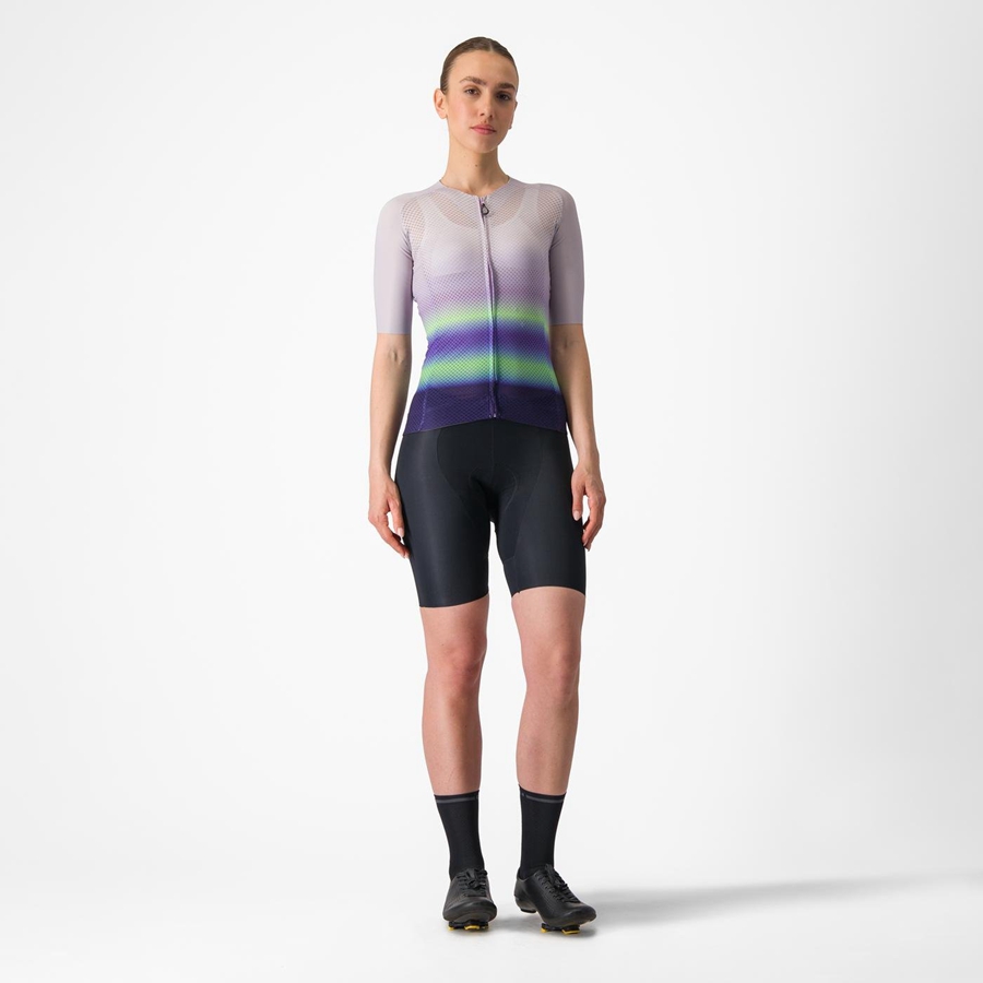 Women Castelli CLIMBER'S 4.0 W Jersey Purple White / Green / Dark Purple | DSN-273659