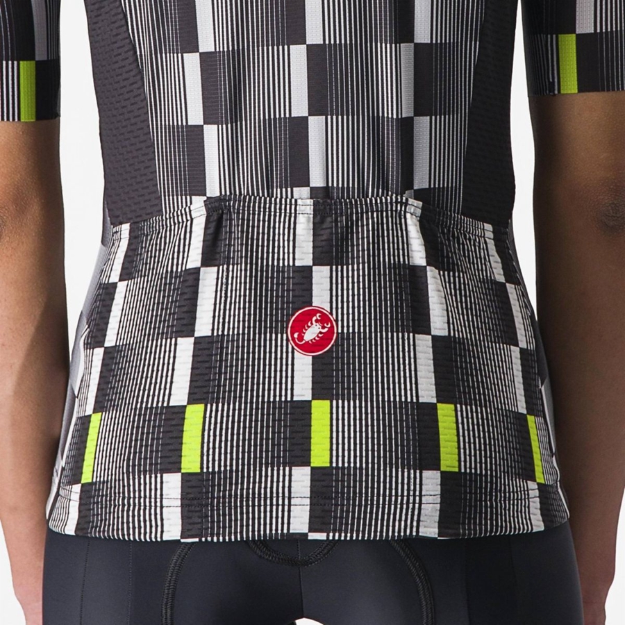 Women Castelli DIMENSIONE Jersey Black / White / Light Green | YJM-831964