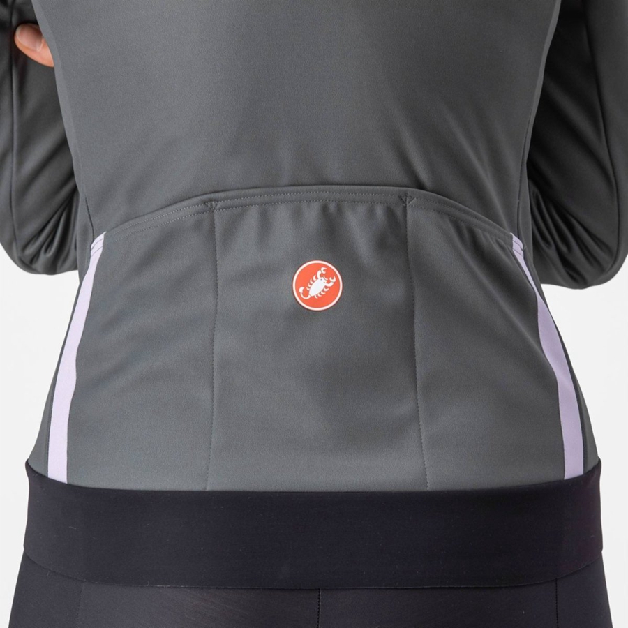 Women Castelli DINAMICA 2 Jackets Grey / Purple | YZJ-930741