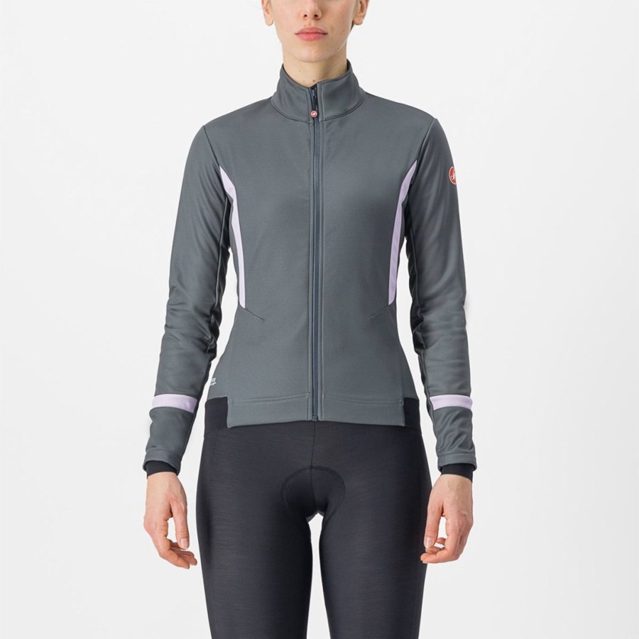 Women Castelli DINAMICA 2 Jackets Grey / Purple | YZJ-930741