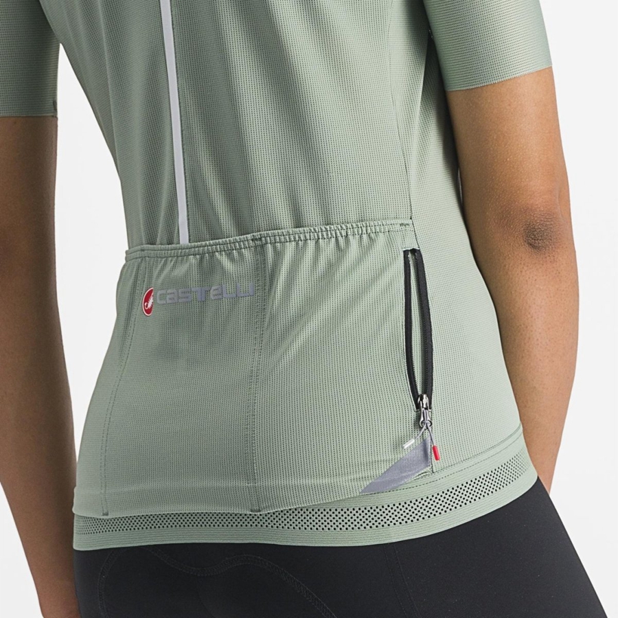 Women Castelli ENDURANCE W Jersey Green | YLE-873651