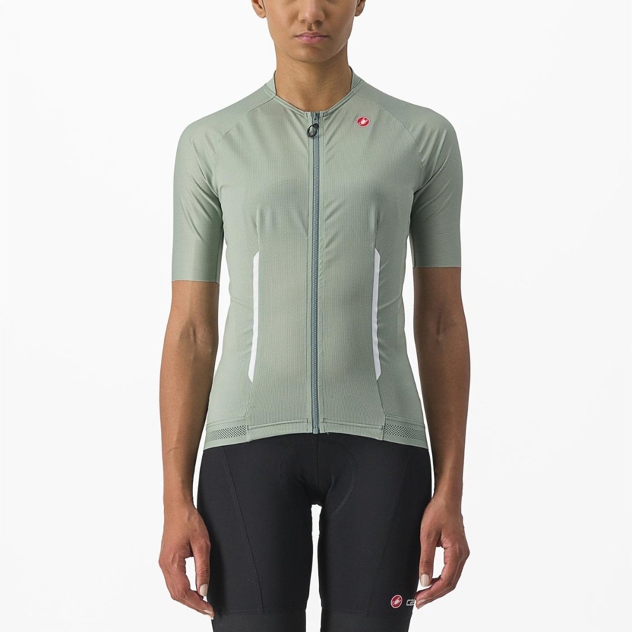 Women Castelli ENDURANCE W Jersey Green | YLE-873651