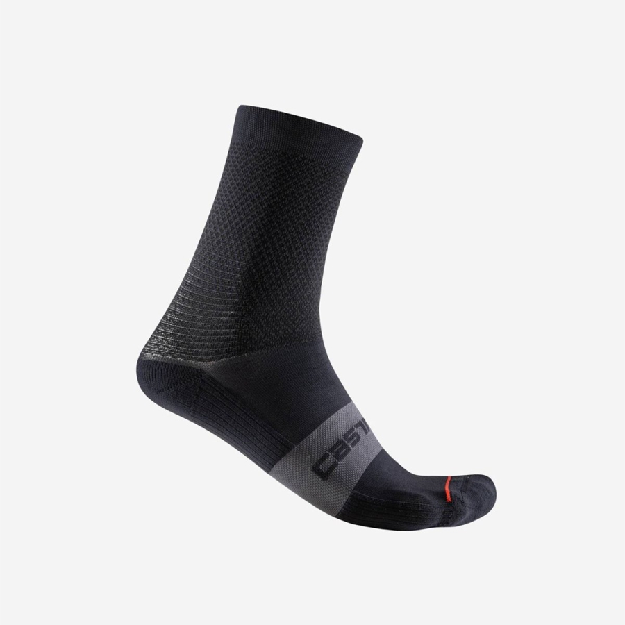 Women Castelli ESPRESSO W 12 Socks Black | LGN-745138