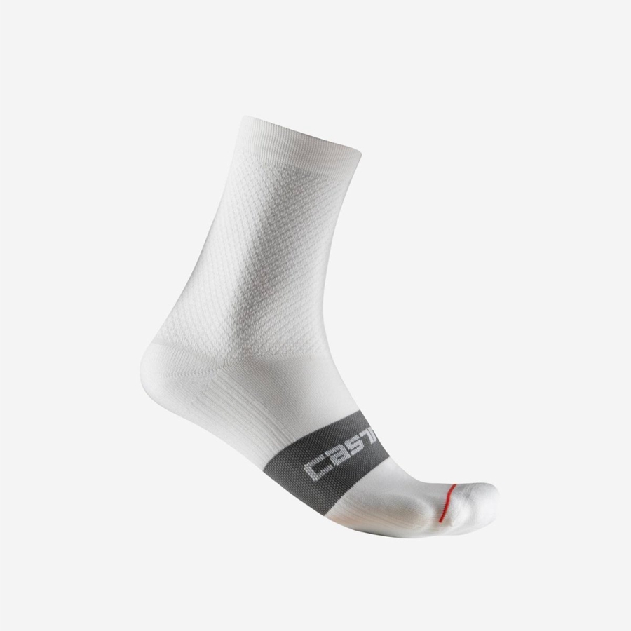 Women Castelli ESPRESSO W 12 Socks White | JDN-869401