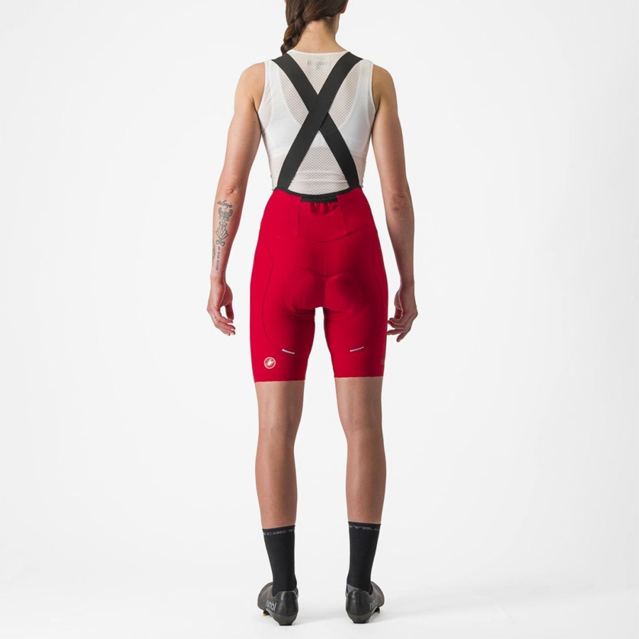 Women Castelli ESPRESSO W DT Bib Shorts Red | QFY-569173