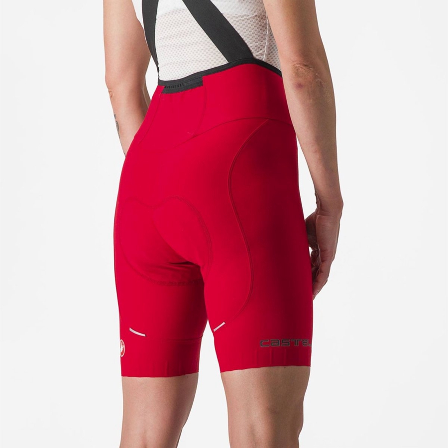 Women Castelli ESPRESSO W DT Bib Shorts Red | QFY-569173