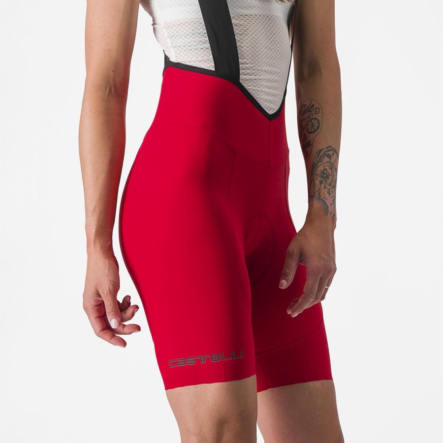 Women Castelli ESPRESSO W DT Bib Shorts Red | QFY-569173