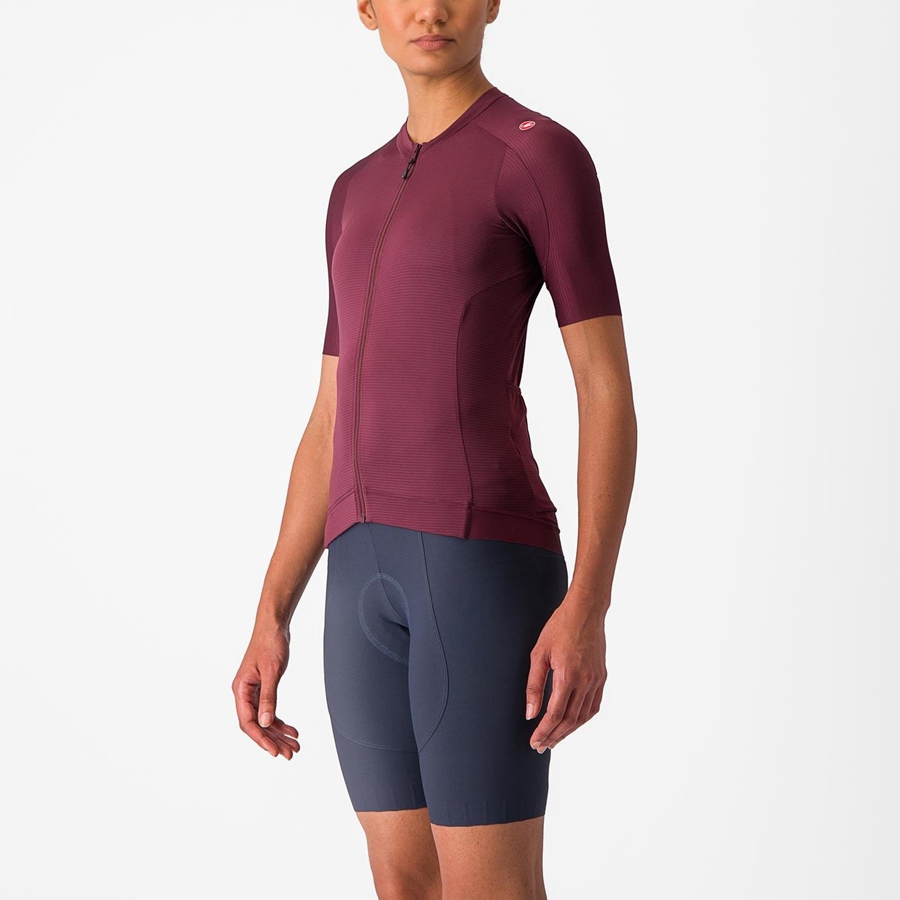 Women Castelli ESPRESSO W Jersey Deep Burgundy / Deep Burgundy | MKA-380251